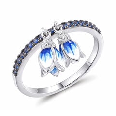 Серебряное кольцо с цирконами и эмалью Brasco 59325 59325-17 цена и информация | Кольца | pigu.lt