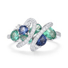 Sidabrinis žiedas moterims su špineliais ir cirkoniais Brasco 59326 kaina ir informacija | Žiedai | pigu.lt