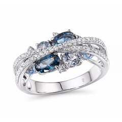Серебряное кольцо с шпинелями и цирконами Brasco 59329 59329-18.5 цена и информация | Кольца | pigu.lt