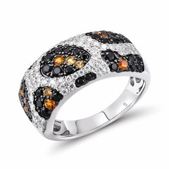 Серебряное кольцо с шпинелями и цирконами Brasco 59335 59335-18 цена и информация | Кольца | pigu.lt