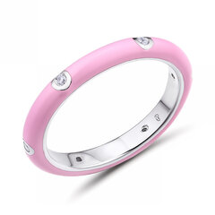 Sidabrinis žiedas moterims su cirkoniais ir emaliu Brasco 59342 kaina ir informacija | Žiedai | pigu.lt