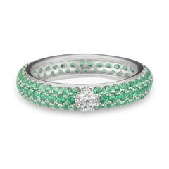 Серебряное кольцо с шпинелями и цирконом Brasco 59344 59344-16.5 цена и информация | Кольца | pigu.lt