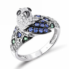 Серебряное кольцо с цирконами и эмалью Brasco 59353 59353-17.5 цена и информация | Кольца | pigu.lt
