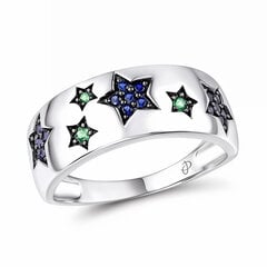 Серебряное кольцо с шпинелями и цирконами Brasco 59354 59354-19 цена и информация | Кольца | pigu.lt