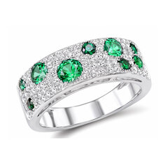 Серебряное кольцо с шпинелями и цирконами Brasco 59414 59414-16.5 цена и информация | Кольца | pigu.lt