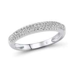 Balto aukso žiedas su briliantais Brasco 59805 59805-18 kaina ir informacija | Žiedai | pigu.lt