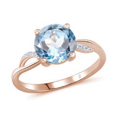 Auksinis žiedas su briliantais ir topazu Brasco 59811 59811-17.5 kaina ir informacija | Žiedai | pigu.lt