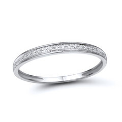 Balto aukso žiedas su briliantais Brasco 59817 59817-17 kaina ir informacija | Žiedai | pigu.lt