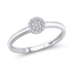 Balto aukso žiedas su briliantais Brasco 59820 59820-17.5 kaina ir informacija | Žiedai | pigu.lt