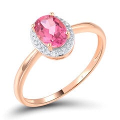 Auksinis žiedas su briliantais ir topazu Brasco 59827 59827-18 kaina ir informacija | Žiedai | pigu.lt