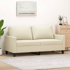 Dvivietė sofa vidaXL, smėlio spalvos цена и информация | Диваны | pigu.lt