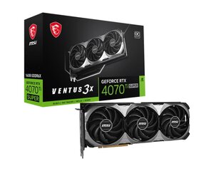 MSI GeForce RTX 4070 Ti Super Ventus 3X OC (RTX 4070 TI SUPER 16G VENTUS 3X OC) kaina ir informacija | Vaizdo plokštės (GPU) | pigu.lt