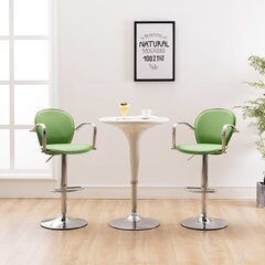 Baro taburetės su porankiais, žalia, 2vnt. kaina ir informacija | Virtuvės ir valgomojo kėdės | pigu.lt