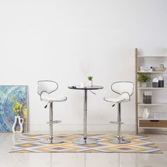 Барные стулья vidaXL, 2шт, белые, искусственная кожа цена и информация | Стулья для кухни и столовой | pigu.lt