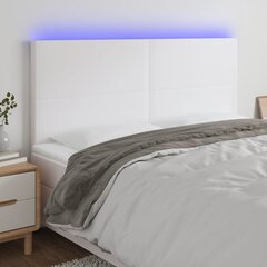 Galvūgalis su led, baltas, 200x5x118/128 cm kaina ir informacija | Lovos | pigu.lt