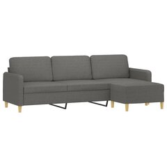 Trivietė sofa su pakoja vidaXL, pilka цена и информация | Диваны | pigu.lt