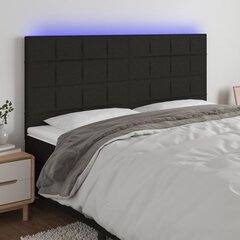 Galvūgalis su led, juodas, 200x5x118/128cm kaina ir informacija | Lovos | pigu.lt