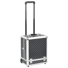 Aliumininis kosmetikos lagaminas su ratukais, 35x29x45cm, juodas kaina ir informacija | Kosmetinės, veidrodėliai | pigu.lt