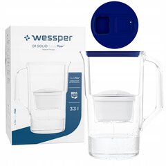 Wessper D1 SOLID FutureFlow фильтр-кувшин 3,3 л синий + 1x aquamax цена и информация | Фильтры для воды, чистящие устройства | pigu.lt