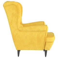 vidaXL Krėslas, garstyčių geltonos spalvos, aksomas цена и информация | Кресла в гостиную | pigu.lt
