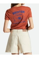 Marškinėliai moterims Brixton Empresa Fitted Crew, rudi цена и информация | Женские футболки | pigu.lt