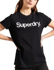 Superdry marškinėliai moterims, juodi цена и информация | Женские футболки | pigu.lt