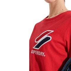 Superdry marškinėliai moterims Sportstyle Chenille, raudoni kaina ir informacija | Marškinėliai moterims | pigu.lt