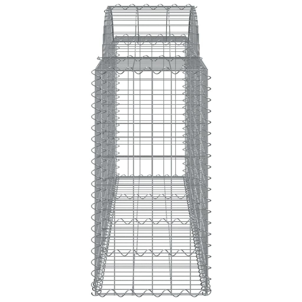 Išlenkti gabiono krepšiai vidaXL, 200x50x80/100cm цена и информация | Tvoros ir jų priedai | pigu.lt