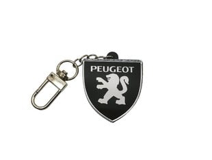 Automobilio raktų pakabukas Peugeot, juodas kaina ir informacija | Raktų pakabukai | pigu.lt