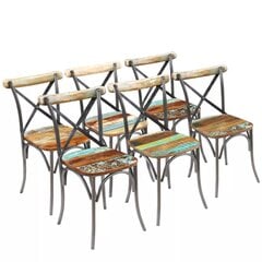 Обеденные стулья, 6 шт., массив переработанной древесины, 51 x 52 x 84 см цена и информация | Стулья для кухни и столовой | pigu.lt