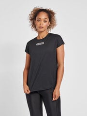 Hummel marškinėliai moterims hmlTE, juodi цена и информация | Спортивная одежда для женщин | pigu.lt