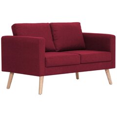 Dvivietė sofa, vyno raudonos spalvos, audinys kaina ir informacija | Sofos | pigu.lt