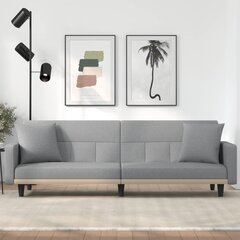 vidaXL Sofa-lova su pagalvėlėmis, šviesiai pilkos spalvos, audinys цена и информация | Диваны | pigu.lt