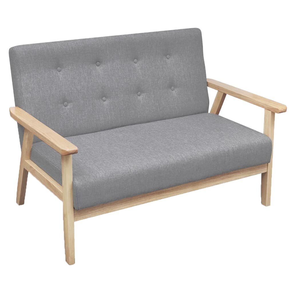 Retro medinė sofa, pilka kaina ir informacija | Sofos | pigu.lt