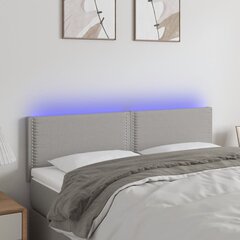 Galvūgalis su led, šviesiai pilkas, 144x5x78/88cm, audinys цена и информация | Кровати | pigu.lt