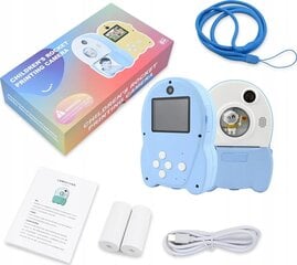 Shona KCP04 2in1 Kids Video/Photo Camera Full HD 1080p and Thermal printer + 2pcs rolls Blue kaina ir informacija | Skaitmeniniai fotoaparatai | pigu.lt