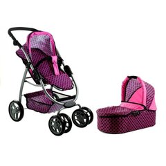 Vežimėlis mergaitėms 2in1 Doll Bogie and Stroller Alice 8668, rožinis цена и информация | Игрушки для девочек | pigu.lt