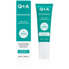 Apsauginis kremas nuo saulės probleminei odai Q+A Niacinamide Balancing SPF50, 50 ml kaina ir informacija | Kremai nuo saulės | pigu.lt