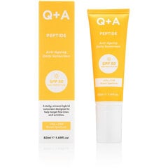 Apsauginis veido kremas nuo saulės Q+A Peptide Anti-Ageing SPF50, 50 ml kaina ir informacija | Kremai nuo saulės | pigu.lt