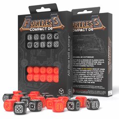 Kauliukų rinkinys Fortress Compact D6: Black & Red Q-workshop цена и информация | Настольные игры, головоломки | pigu.lt