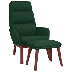 Poilsio kėdė su taburete, Audinys, tamsiai žalia kaina ir informacija | Svetainės foteliai | pigu.lt