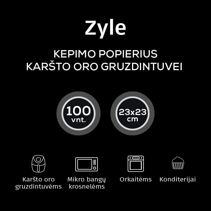 Zyle kepimo popierius karšto oro gruzdintuvei, 100 vnt. цена и информация | Kepimo indai, popierius, formos | pigu.lt