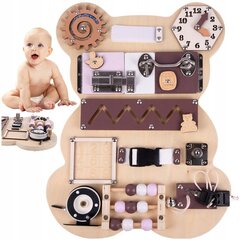 Medinė manipuliacinė lenta 14 in1 kaina ir informacija | Žaislai kūdikiams | pigu.lt