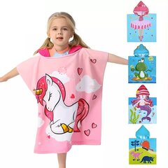 Детское пончо, полотенце с капюшоном, Единорог, 60x60 см цена и информация | Полотенца | pigu.lt