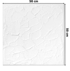 Lubų apdailos plokštės Deccart, 50x50 cm baltos kaina ir informacija | Lubų, sienų dekoro elementai | pigu.lt