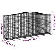 Išlenkti gabiono krepšiai, 400x50x160/180cm, 2 vnt kaina ir informacija | Tvoros ir jų priedai | pigu.lt