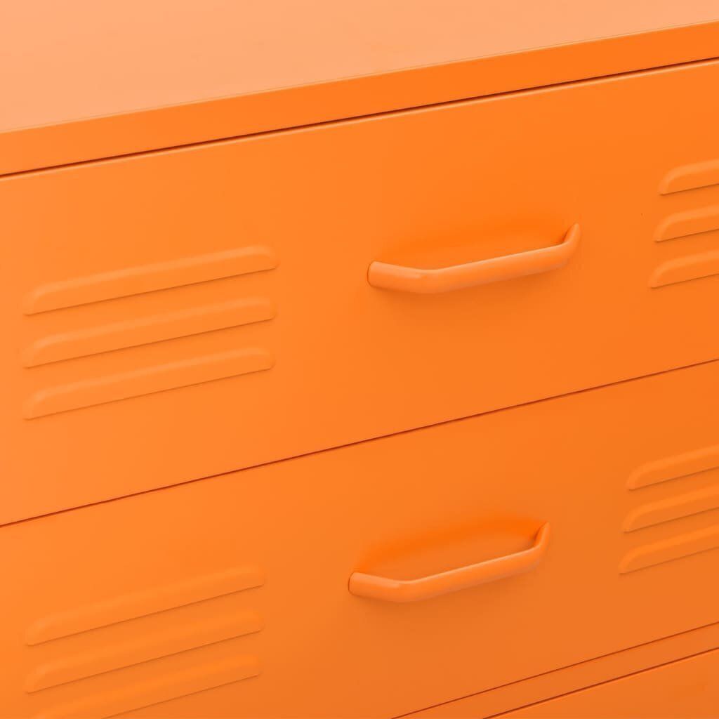 Komoda su stalčiais, oranžinės spalvos, 80x35x101,5cm, plienas kaina ir informacija | Komodos | pigu.lt