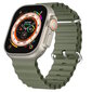 iWear S1 rievėtas minkštas silikoninis 20 mm dirželis, skirtas Apple Watch 49 mm / 45 mm / 44 mm / 42 mm Haki Green kaina ir informacija | Išmaniųjų laikrodžių ir apyrankių priedai | pigu.lt