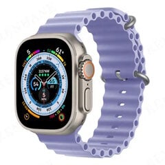 iWear S1 rievėtas minkštas silikoninis 20 mm dirželis, skirtas Apple Watch 49 mm / 45 mm / 44 mm / 42 mm alyvinė kaina ir informacija | Išmaniųjų laikrodžių ir apyrankių priedai | pigu.lt