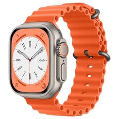 iWear S1 rievėtas minkštas silikoninis 20 mm dirželis, skirtas Apple Watch 49 mm / 45 mm / 44 mm / 42 mm oranžinis kaina ir informacija | Išmaniųjų laikrodžių ir apyrankių priedai | pigu.lt